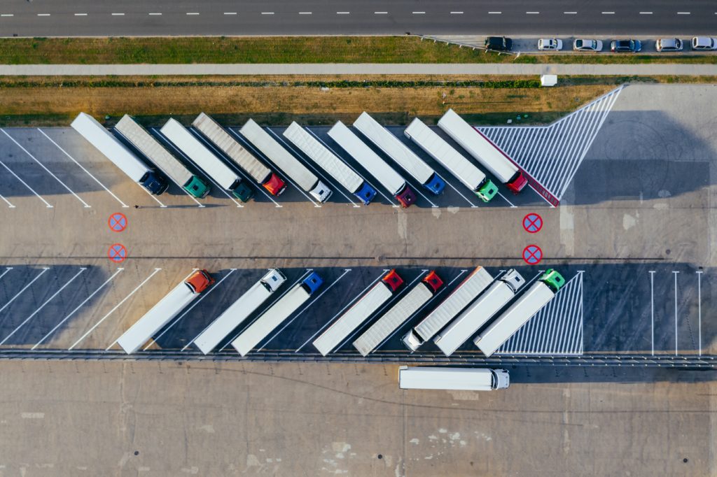 Aerial View of Lorries